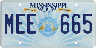 MS license plate MEE665