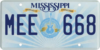 MS license plate MEE668