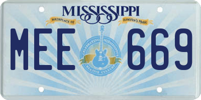 MS license plate MEE669