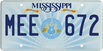 MS license plate MEE672