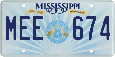 MS license plate MEE674