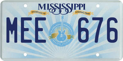 MS license plate MEE676