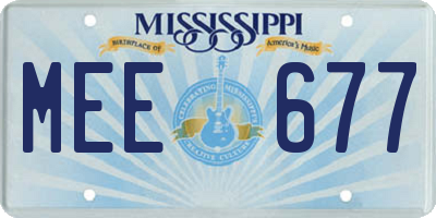 MS license plate MEE677