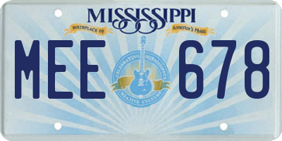 MS license plate MEE678