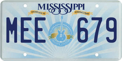 MS license plate MEE679