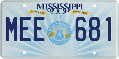 MS license plate MEE681