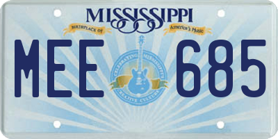 MS license plate MEE685