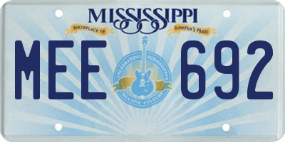 MS license plate MEE692