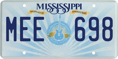 MS license plate MEE698