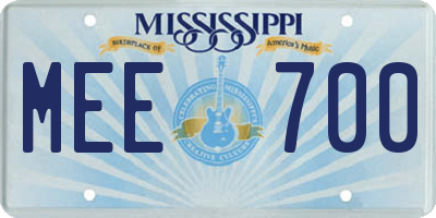 MS license plate MEE700