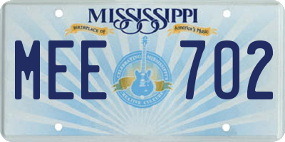 MS license plate MEE702