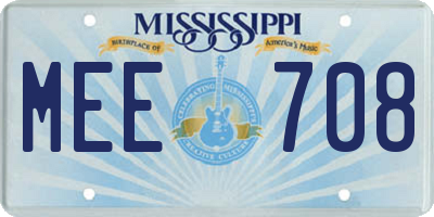 MS license plate MEE708