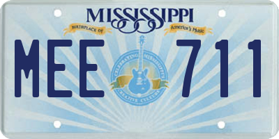 MS license plate MEE711