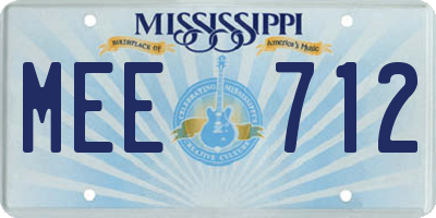MS license plate MEE712