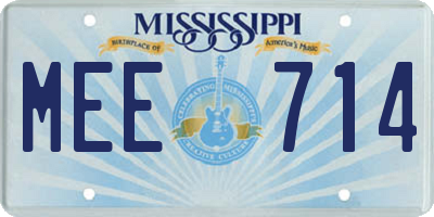 MS license plate MEE714