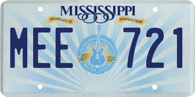 MS license plate MEE721