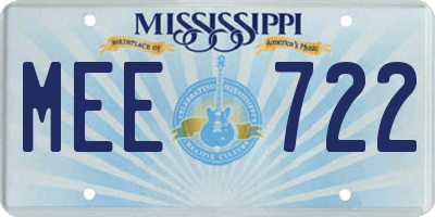 MS license plate MEE722