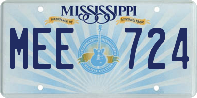 MS license plate MEE724