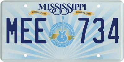 MS license plate MEE734
