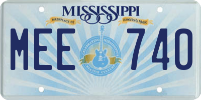 MS license plate MEE740