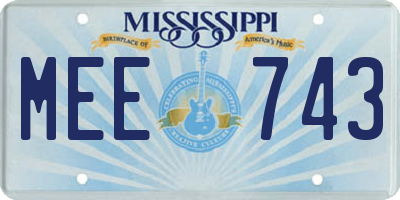MS license plate MEE743
