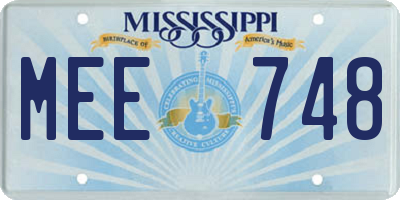 MS license plate MEE748