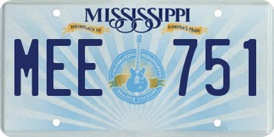 MS license plate MEE751