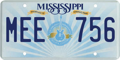 MS license plate MEE756