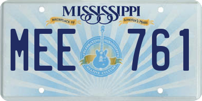 MS license plate MEE761