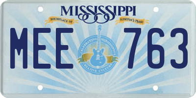 MS license plate MEE763