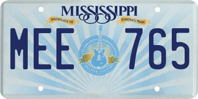 MS license plate MEE765