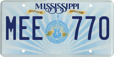 MS license plate MEE770