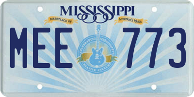 MS license plate MEE773