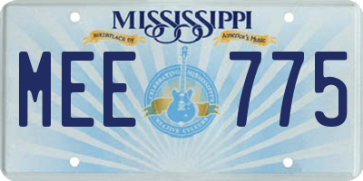 MS license plate MEE775