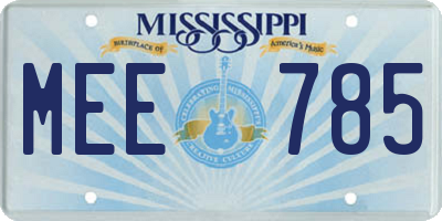 MS license plate MEE785