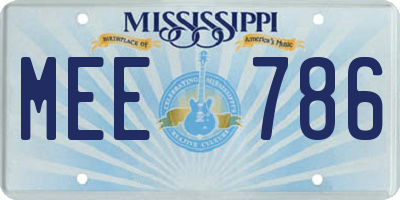 MS license plate MEE786