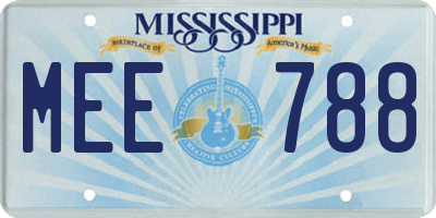 MS license plate MEE788