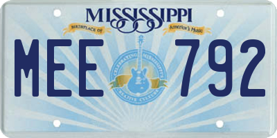 MS license plate MEE792