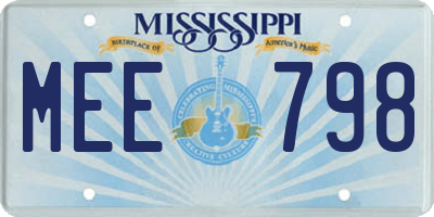 MS license plate MEE798