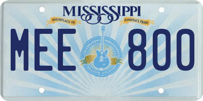 MS license plate MEE800