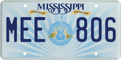 MS license plate MEE806