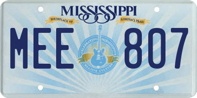 MS license plate MEE807