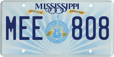 MS license plate MEE808