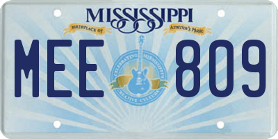 MS license plate MEE809
