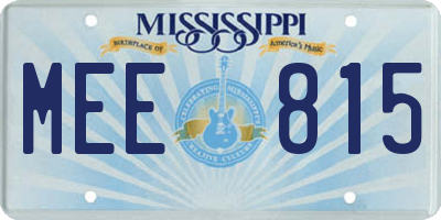 MS license plate MEE815