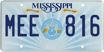 MS license plate MEE816