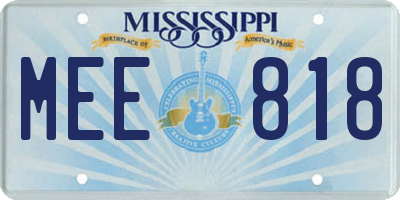 MS license plate MEE818