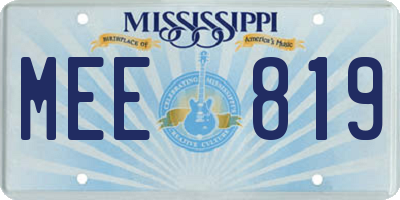MS license plate MEE819