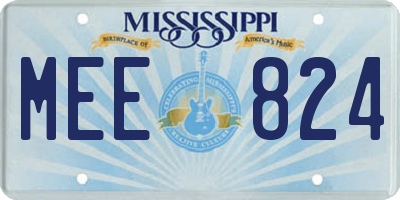 MS license plate MEE824