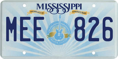 MS license plate MEE826